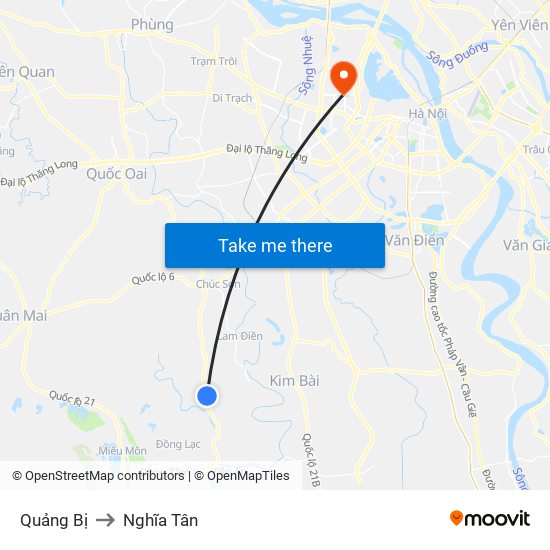 Quảng Bị to Nghĩa Tân map