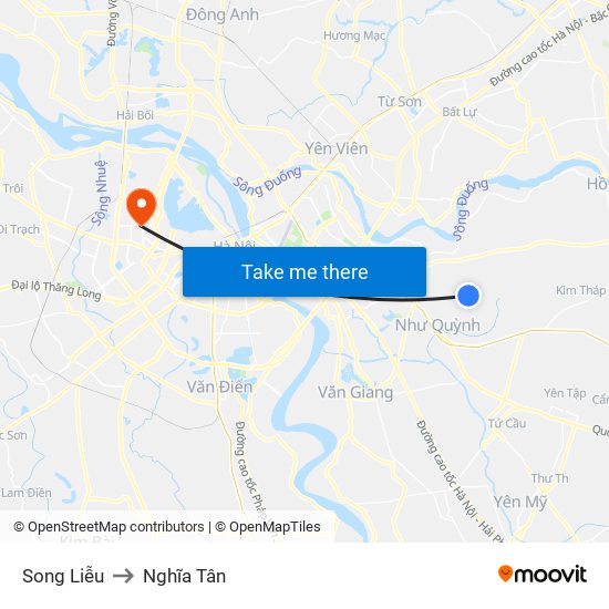 Song Liễu to Nghĩa Tân map