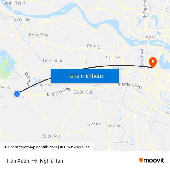 Tiến Xuân to Nghĩa Tân map