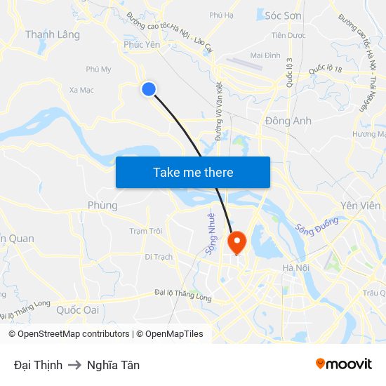 Đại Thịnh to Nghĩa Tân map