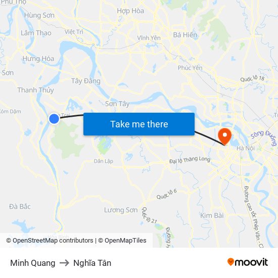 Minh Quang to Nghĩa Tân map