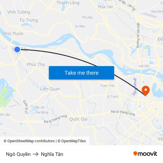 Ngô Quyền to Nghĩa Tân map