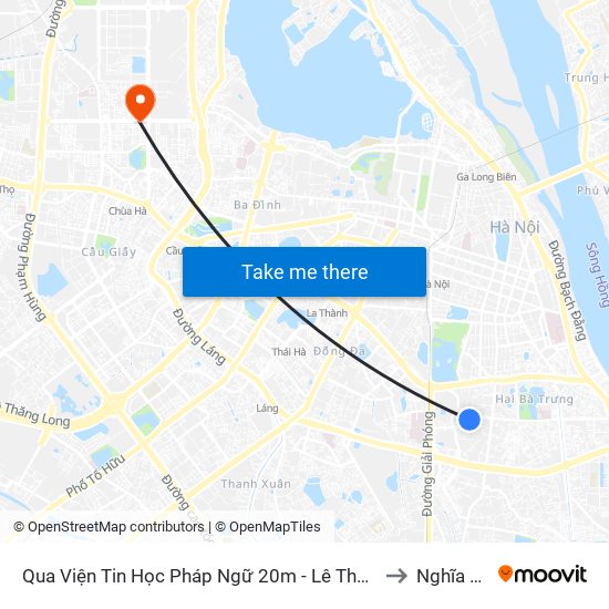 Qua Viện Tin Học Pháp Ngữ 20m - Lê Thanh Nghị to Nghĩa Tân map