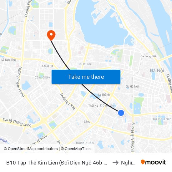 B10 Tập Thể Kim Liên (Đối Diện Ngõ 46b Phạm Ngọc Thạch) to Nghĩa Tân map