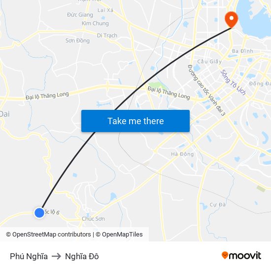 Phú Nghĩa to Nghĩa Đô map