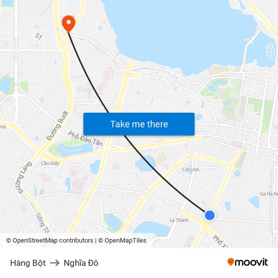 Hàng Bột to Nghĩa Đô map