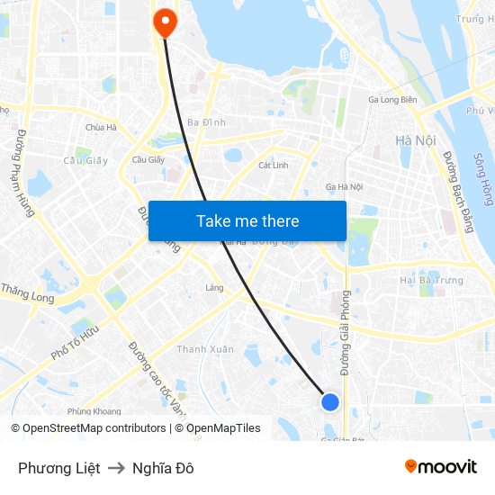 Phương Liệt to Nghĩa Đô map