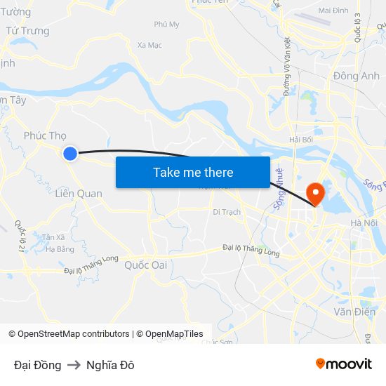 Đại Đồng to Nghĩa Đô map