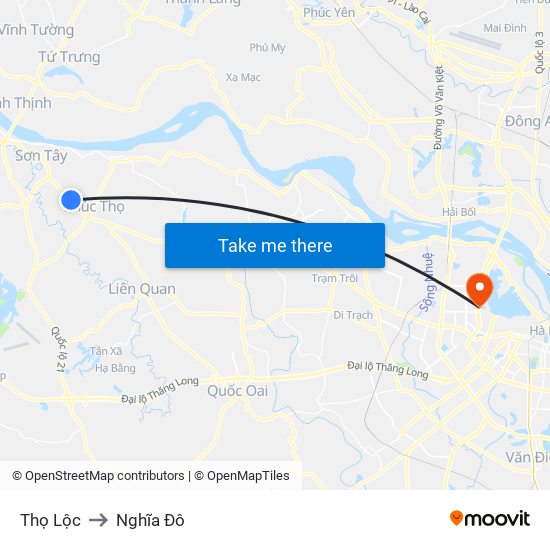 Thọ Lộc to Nghĩa Đô map