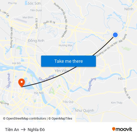 Tiền An to Nghĩa Đô map