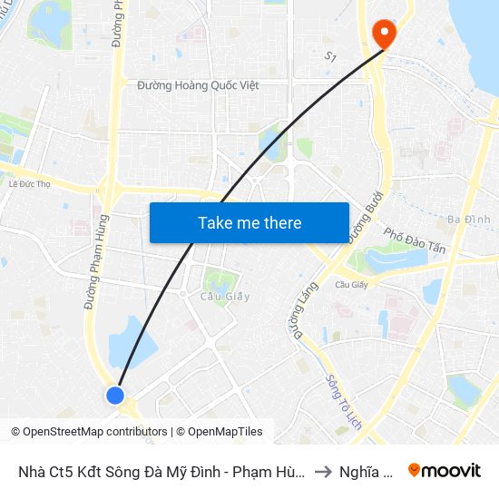 Nhà Ct5 Kđt Sông Đà Mỹ Đình - Phạm Hùng to Nghĩa Đô map