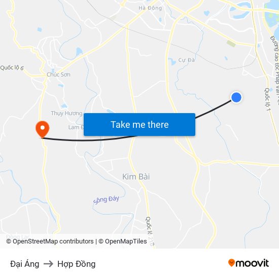 Đại Áng to Hợp Đồng map