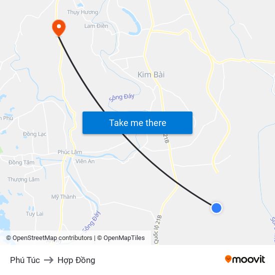 Phú Túc to Hợp Đồng map