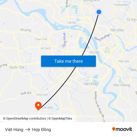 Việt Hùng to Hợp Đồng map
