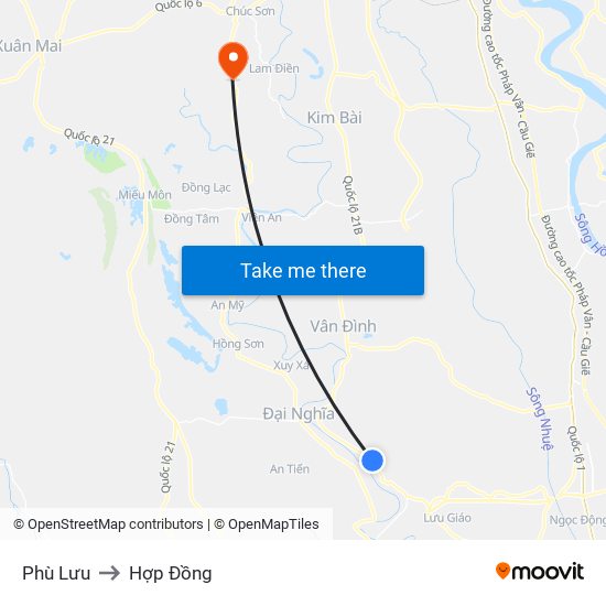 Phù Lưu to Hợp Đồng map