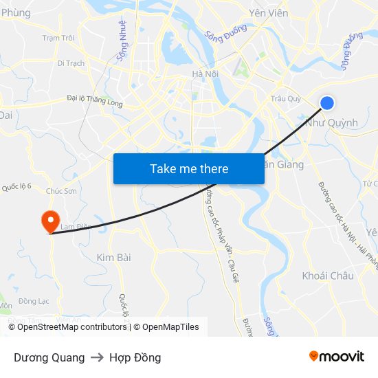 Dương Quang to Hợp Đồng map