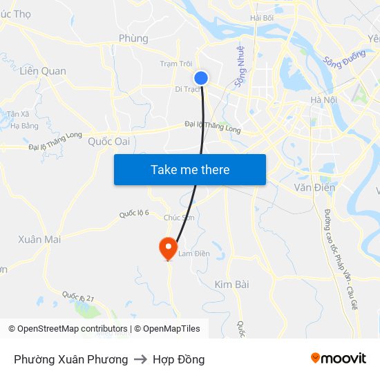 Phường Xuân Phương to Hợp Đồng map