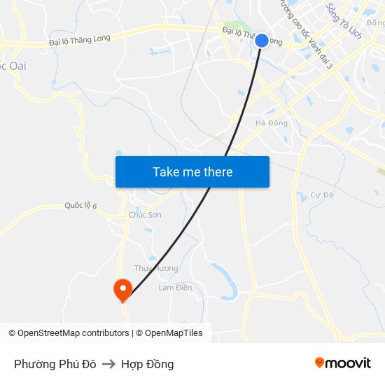 Phường Phú Đô to Hợp Đồng map