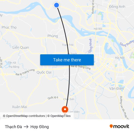 Thạch Đà to Hợp Đồng map