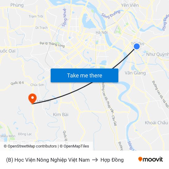 (B) Học Viện Nông Nghiệp Việt Nam to Hợp Đồng map