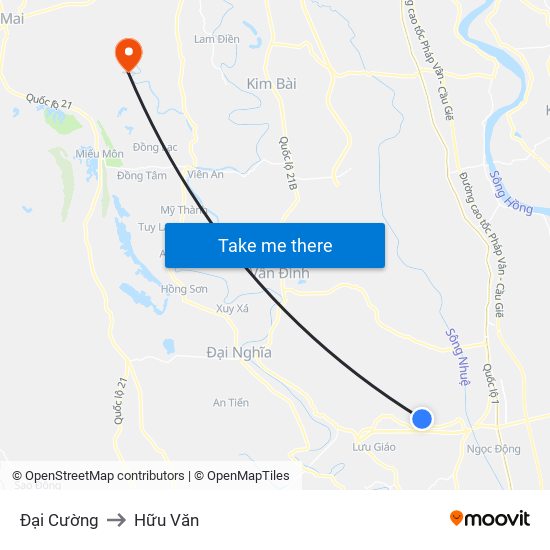 Đại Cường to Hữu Văn map