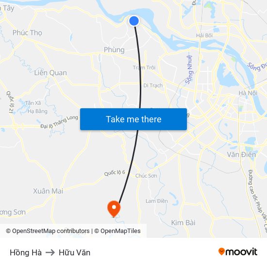 Hồng Hà to Hữu Văn map