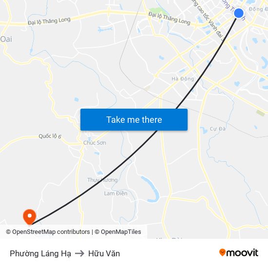 Phường Láng Hạ to Hữu Văn map