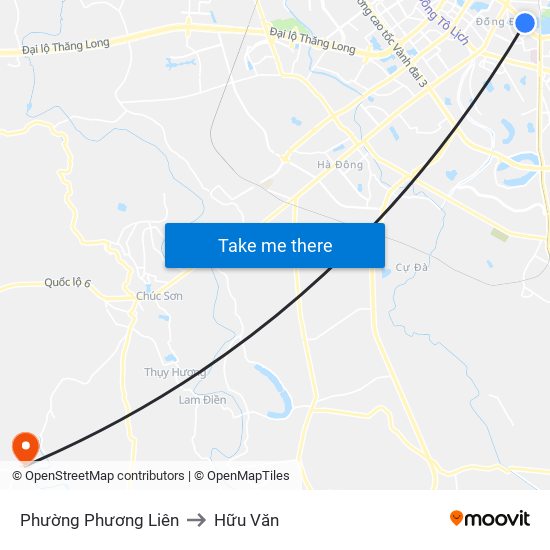 Phường Phương Liên to Hữu Văn map