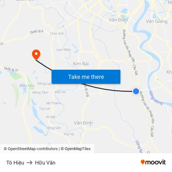 Tô Hiệu to Hữu Văn map