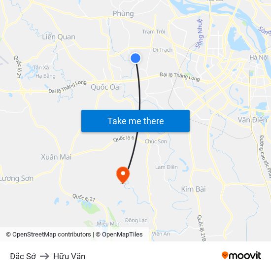 Đắc Sở to Hữu Văn map