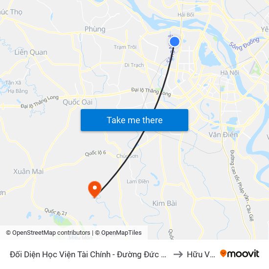 Đối Diện Học Viện Tài Chính - Đường Đức Thắng to Hữu Văn map