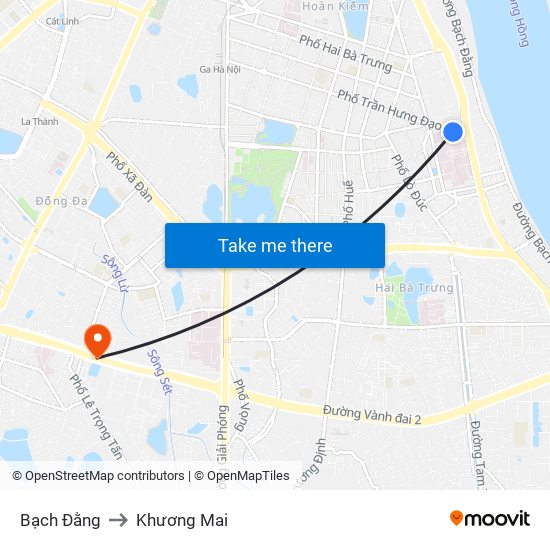 Bạch Đằng to Khương Mai map
