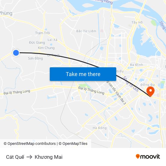 Cát Quế to Khương Mai map