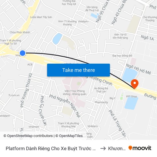 Platform Dành Riêng Cho Xe Buýt Trước Nhà 604 Trường Chinh to Khương Mai map