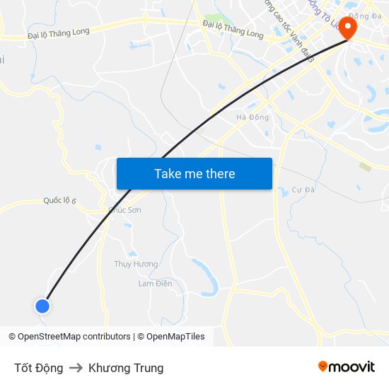 Tốt Động to Khương Trung map