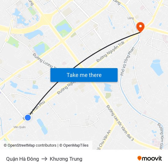 Quận Hà Đông to Khương Trung map