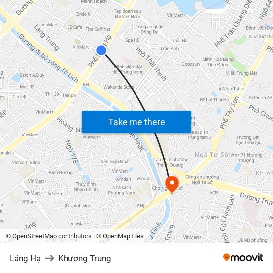 Láng Hạ to Khương Trung map