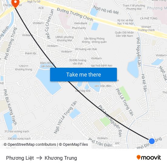 Phương Liệt to Khương Trung map