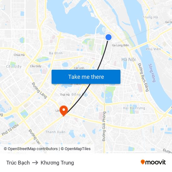 Trúc Bạch to Khương Trung map