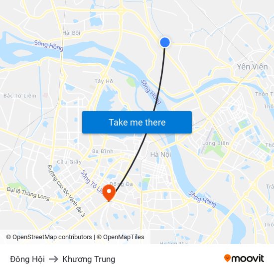 Đông Hội to Khương Trung map