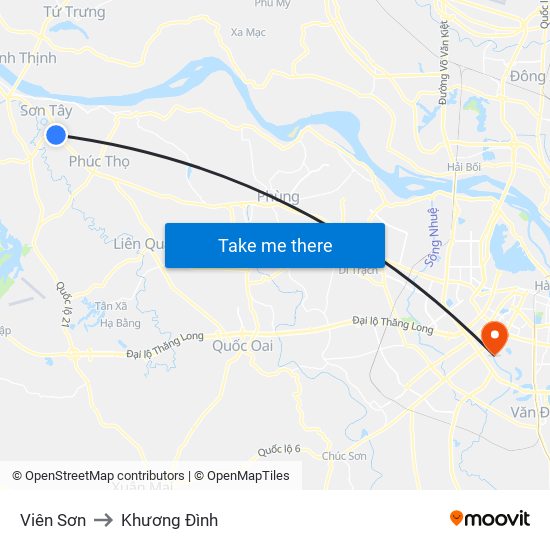 Viên Sơn to Khương Đình map