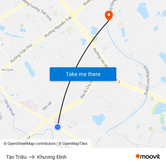 Tân Triều to Khương Đình map