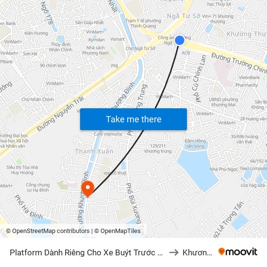 Platform Dành Riêng Cho Xe Buýt Trước Nhà 604 Trường Chinh to Khương Đình map