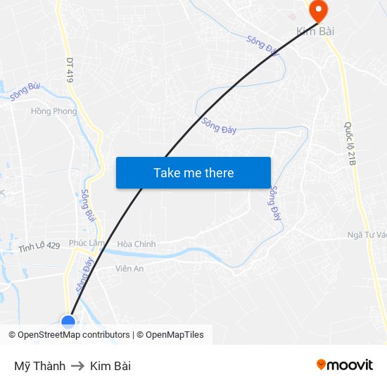 Mỹ Thành to Kim Bài map