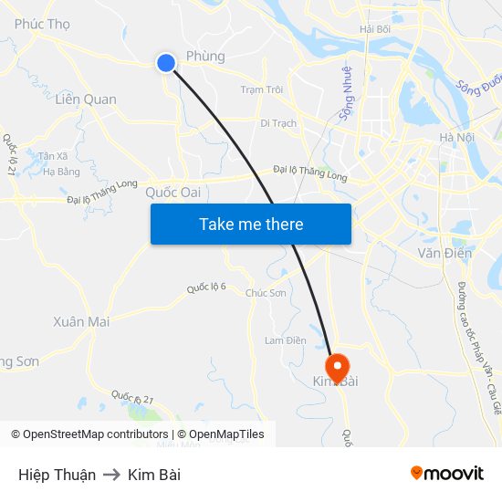 Hiệp Thuận to Kim Bài map