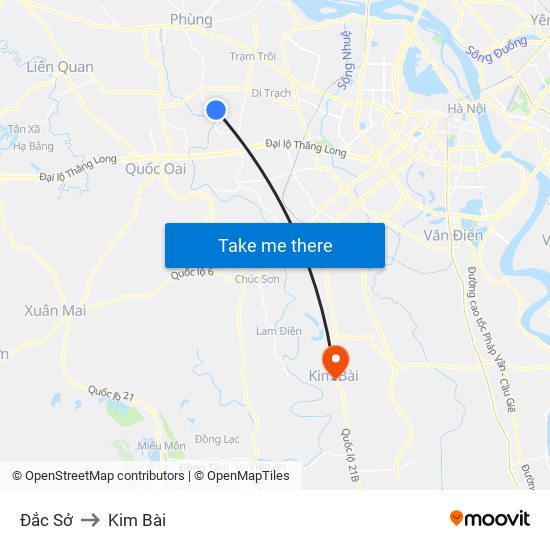 Đắc Sở to Kim Bài map