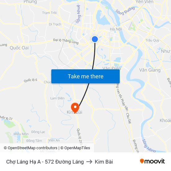 Chợ Láng Hạ A - 572 Đường Láng to Kim Bài map