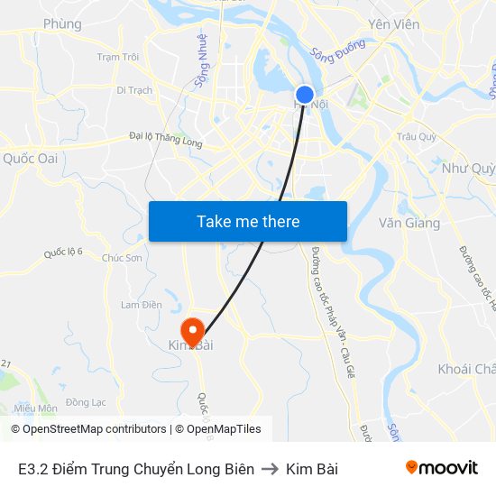 E3.2 Điểm Trung Chuyển Long Biên to Kim Bài map