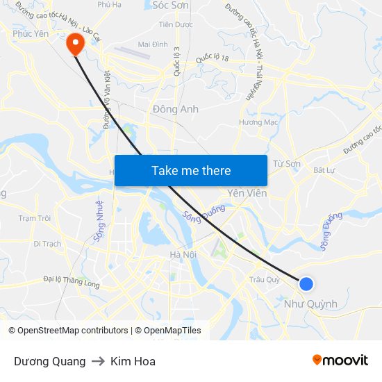 Dương Quang to Kim Hoa map