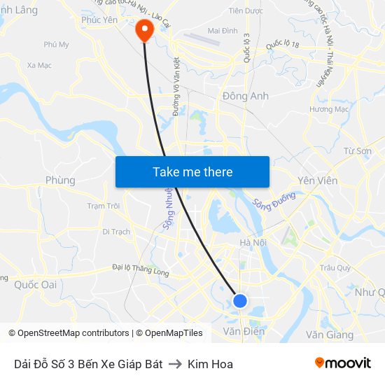 Dải Đỗ Số 3 Bến Xe Giáp Bát to Kim Hoa map